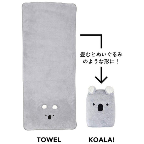 Carari Zooie超吸水毛巾灰色考拉中号