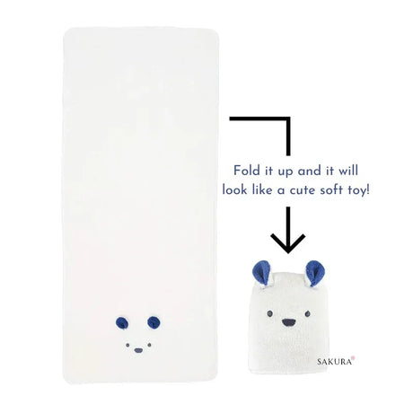 Carari Zooie Animal Face Towel L Polar Bear