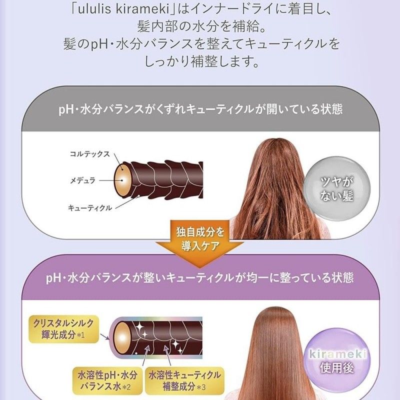 Ululis Kirameki Water Conc Shiny Shampoo 340ml