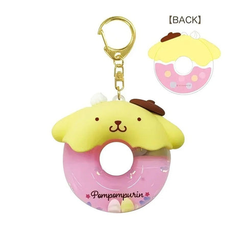 Sanrio三丽鸥甜甜圈造型流动亚克力吊饰粉紫布丁狗