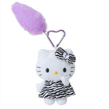 Sanrio三丽鸥尾巴玩偶爱心扣挂件斑马纹Hello Kitty