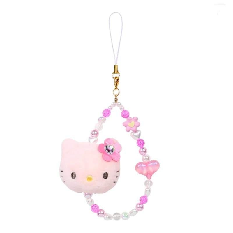 Sanrio三丽鸥玩偶串珠手机链粉色Hello Kitty