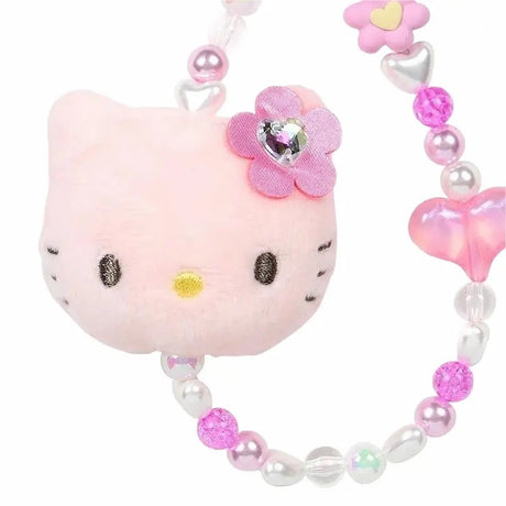 Sanrio三丽鸥玩偶串珠手机链粉色Hello Kitty