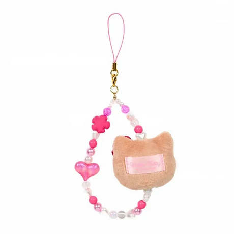 Sanrio三丽鸥玩偶串珠手机链棕色Hello Kitty