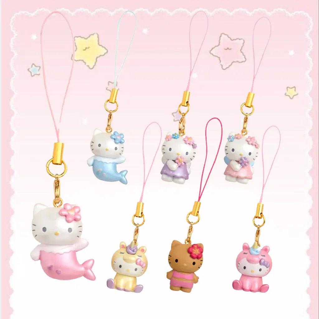 Sanrio三丽鸥树脂美人鱼吊饰挂件盲盒Hello Kitty