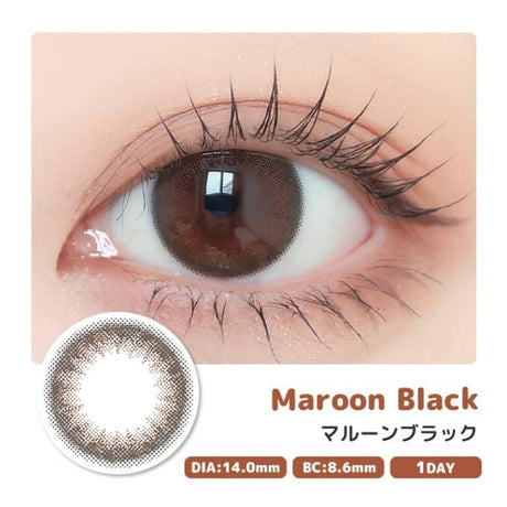 Envie 1-Day Colored Contact Lens Maroon Black -6.00 10pcs