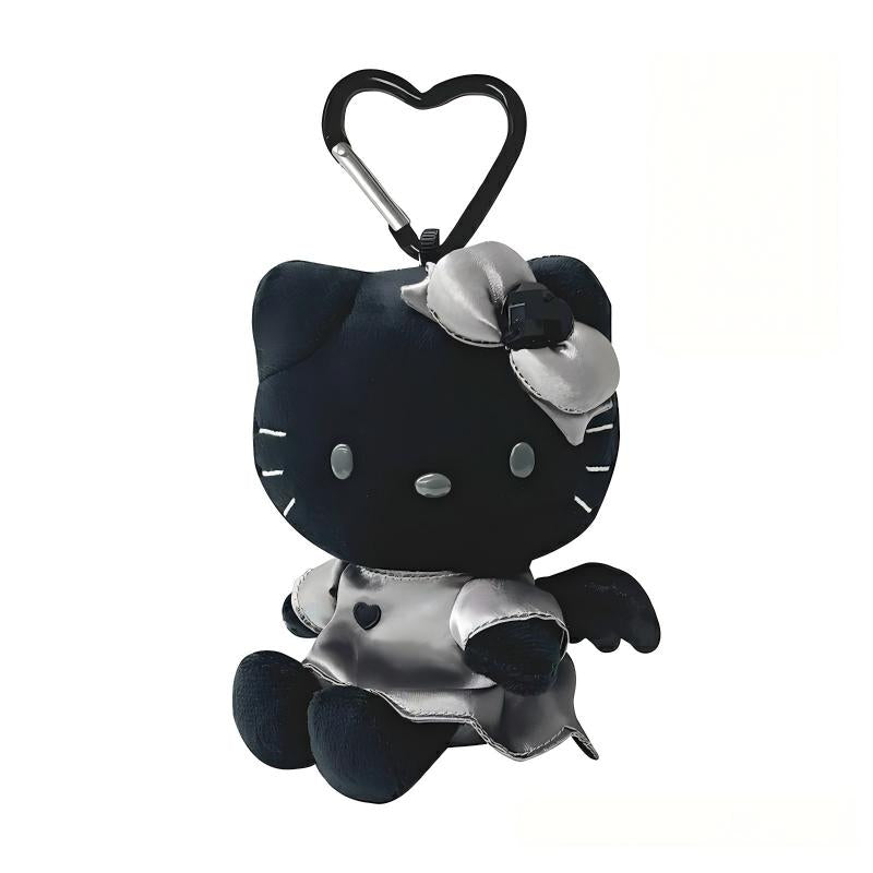 Sanrio三丽鸥Hello Kitty坐姿玩偶爱心扣挂件黑天使