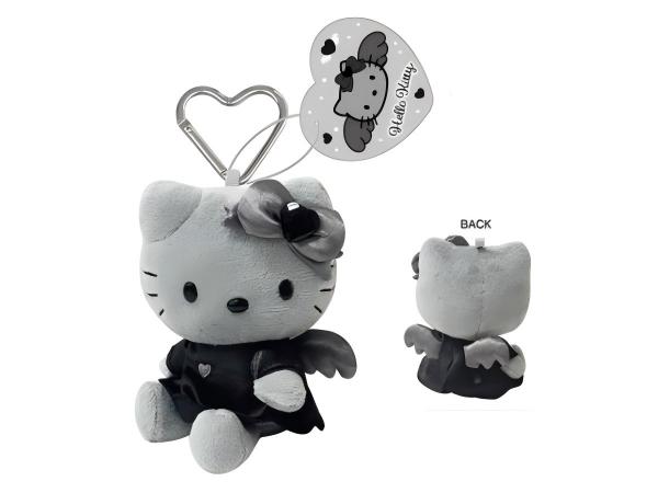 Sanrio Mascot Holder Hello Kitty Black Angel Grey