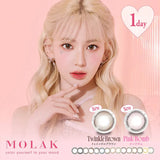 Molak 1-Day Colored Contact Lenses Dazzle Beige -2.50 10pcs