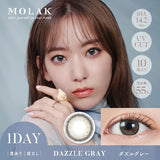 Molak 1-Day Colour Contact Lenses Dazzle Gray -2.50 10pcs