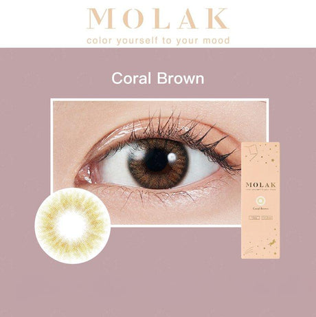 Molak 1-Day Colored Contact Lens Coral Brown -3.00 10pcs