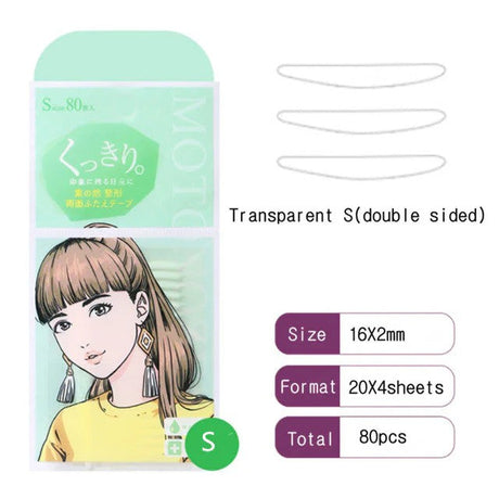 Motonozen素之然隐形双眼皮贴双面款#S 80枚