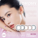 Fomomy Highlight 1 Day Colored Contact Lens Highlight Black -5.50 10pcs