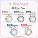 Fomomy Highlight 1 Day Colored Contact Lens Highlight Black -4.00 10pcs