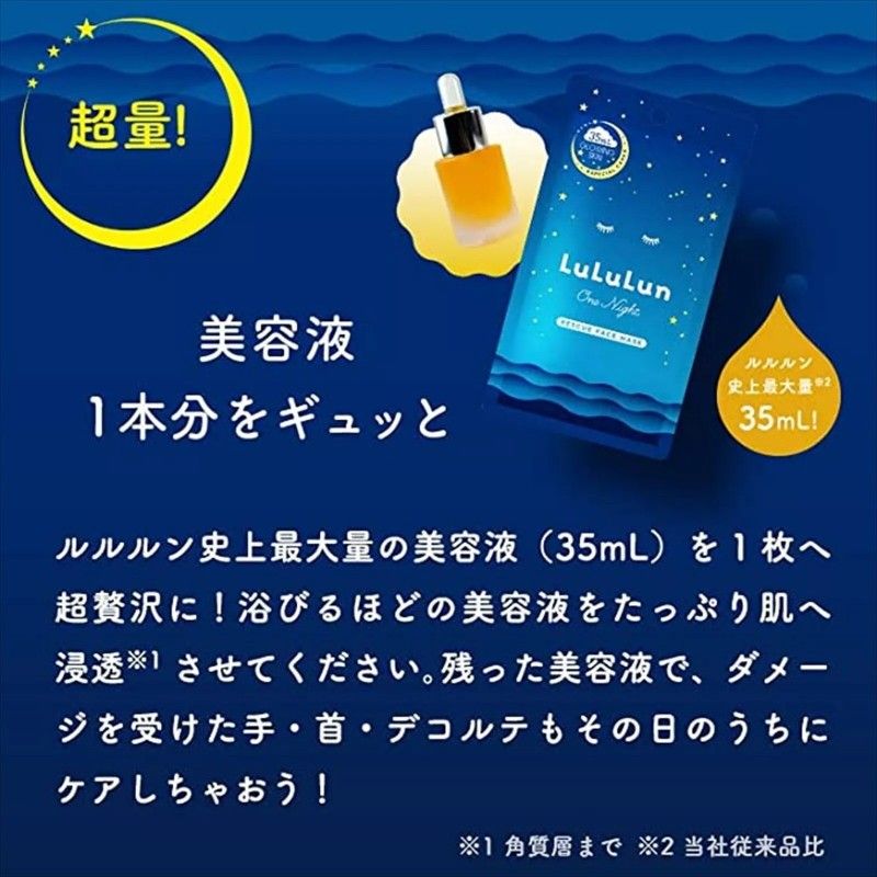 Lululun One Night Rescue Face Mask Transparency 5pcs