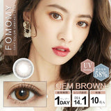 Fomomy 1-Day Color Contact Lenses Gem Brown -4.75 10pcs