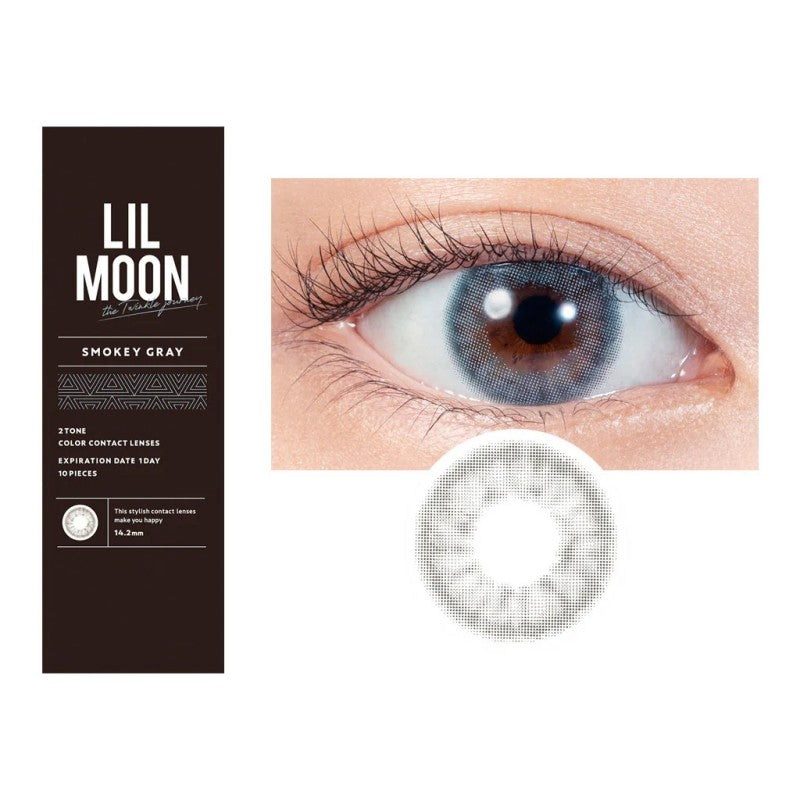 LIL Moon 1-Day Colored Contact Lens Smokey Gray -2.50 10pcs