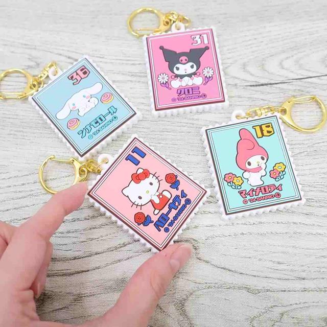 Sanrio Retro Stamp Rubber Keychain Cinnamoroll