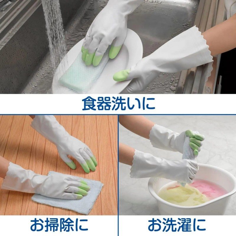 S.T. Antiviral Finger-Tipped Vinyl Gloves L Green