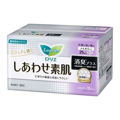 Kao Laurier花王乐而雅素肌日用卫生巾消臭型25cm 15枚