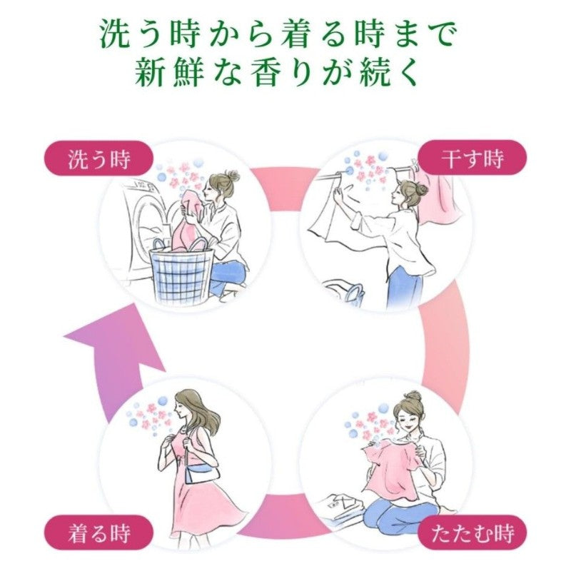 Kao花王洗衣液持久留香去污柔软补充装玫瑰香 650g