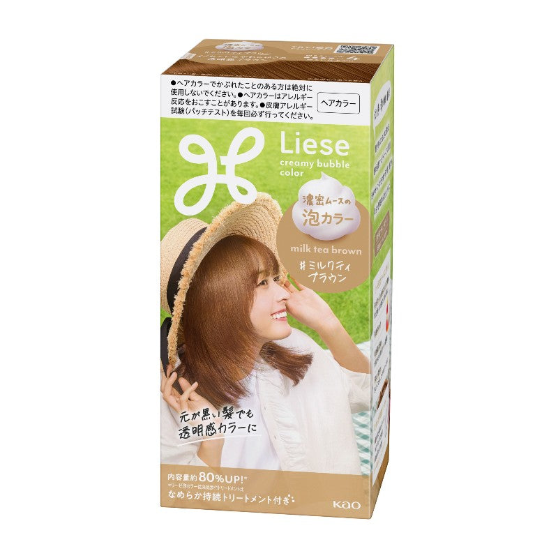 Kao花王Liese泡沫染发剂黑发用奶茶灰棕 115ml