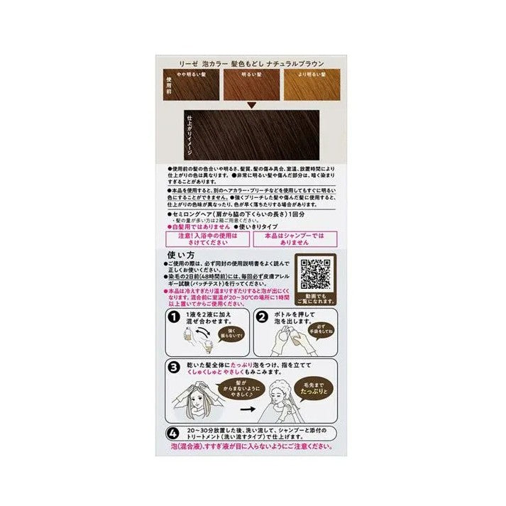 Kao花王莉婕植物泡沫染发剂黑发用自然棕 115ml