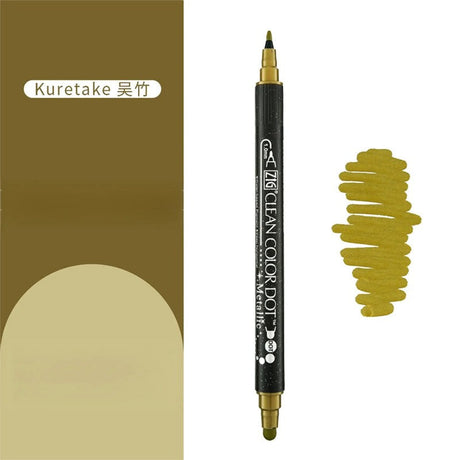 Kuretake ZIG Clean Color Dot Highlighter Metallic Gold