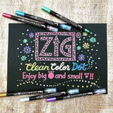 Kuretake Zig Clean Colour Dot Single Marker Metallic Green