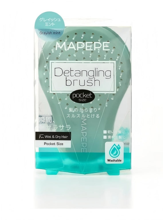 Mapepe空气感造型头发头皮按摩梳迷你灰绿色
