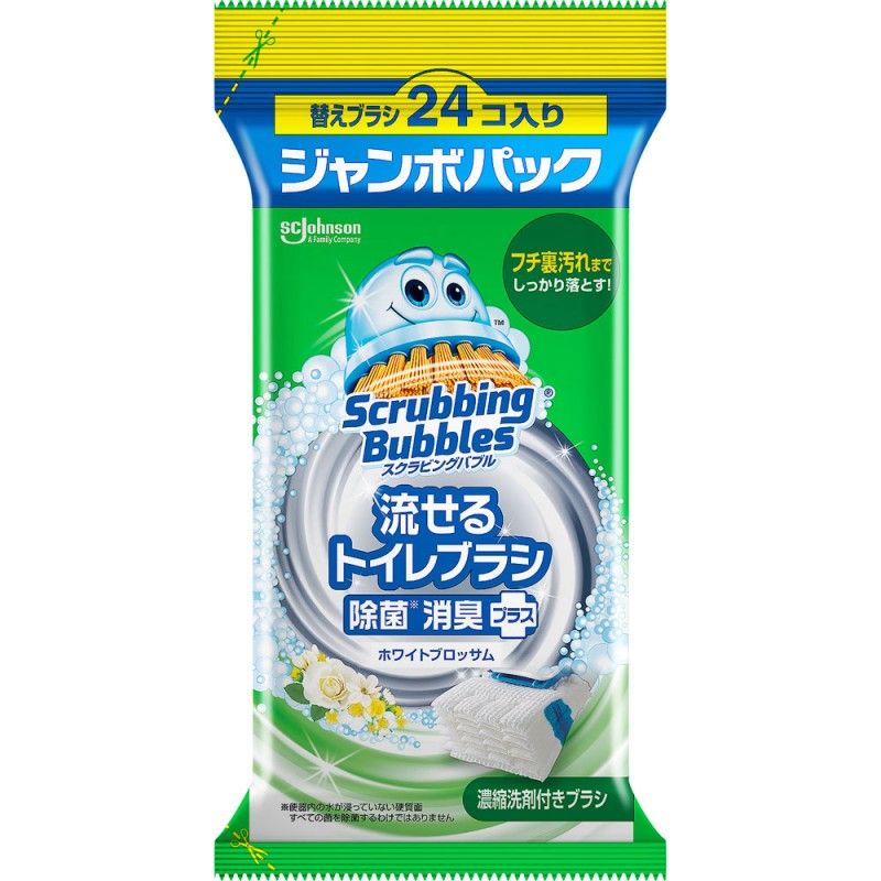 Johnson Scrubbing Bubbles Flushable Toilet Brush Refills Floral Soap Scent 24pcs