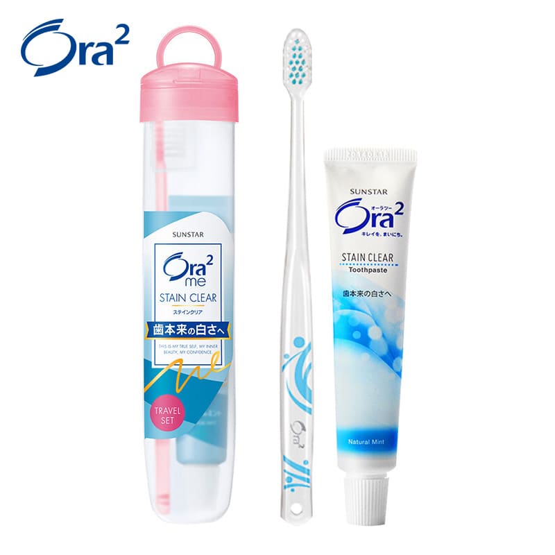 Ora2 Me Stain Clear Toothpaste & Toothbrush Travel Set Soft Case Type