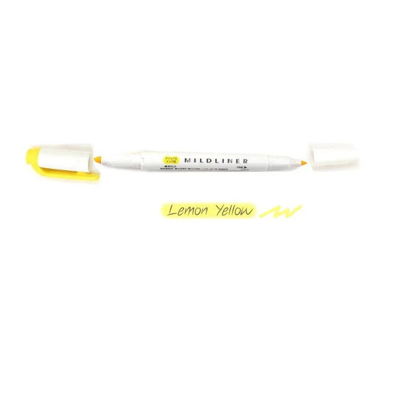 Zebra Mildliner Highlighter Marker Pen Mild Lemon Yellow