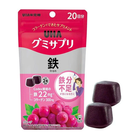 UHA悠哈味觉糖补铁软糖葡萄口味 40粒