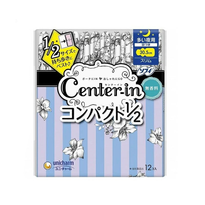 Unicharm尤妮佳Center-in纤薄夜用护翼卫生巾30.5cm 12枚