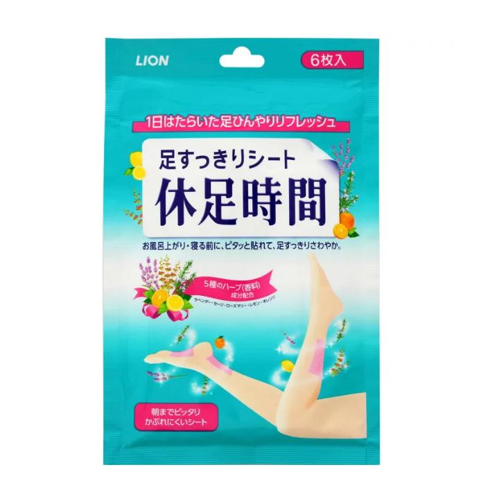 Lion Kyusoku Jikan Foot Refreshing Patches 6pcs