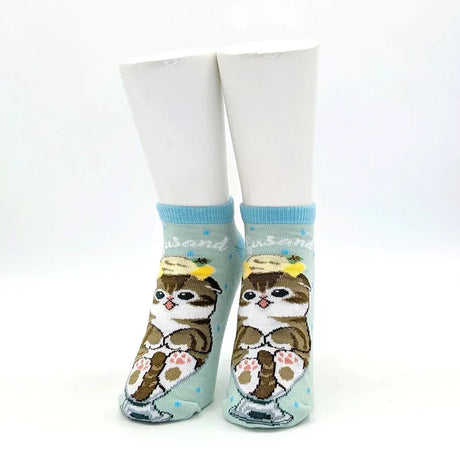 Mofusand Ankle Socks Cat Fruit Parfait