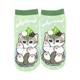 Mofusand Ankle Socks Cat Parfait Matcha
