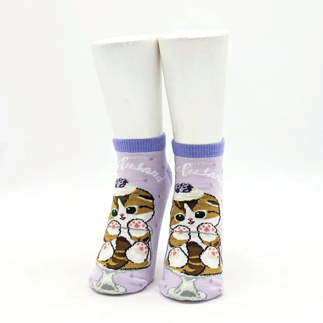Mofusand Ankle Socks Cat Parfait Blueberry