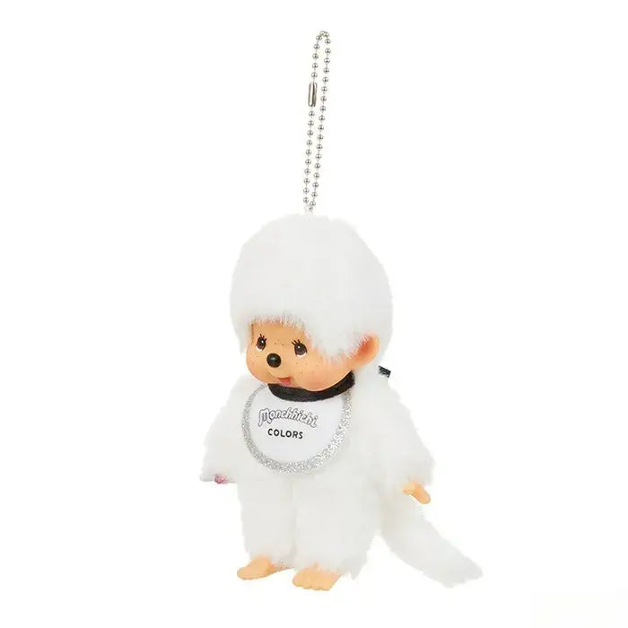 Monchhichi Happy Color Plush Keychain White