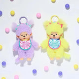 Monchhichi Girl Sweet Lollipop Charm Keychain Purple