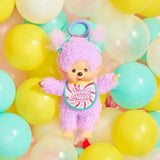 Monchhichi Girl Sweet Lollipop Charm Keychain Purple