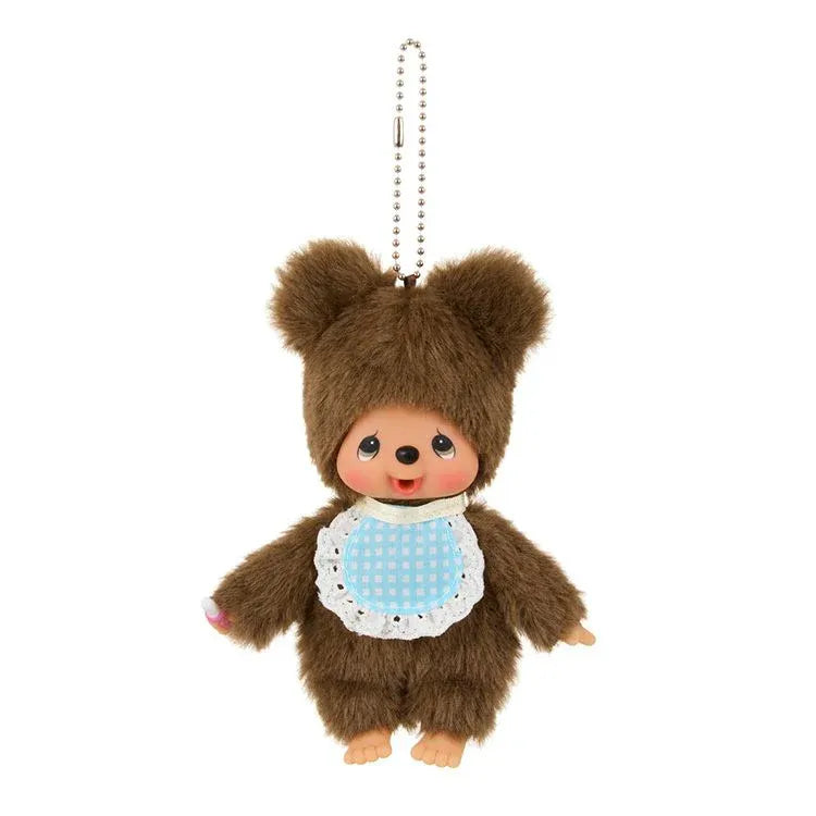 Monchhichi Friends Bear Plush Keychain Brown