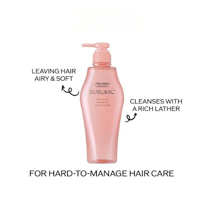 Shiseido Sublimic Airy Flow Shampoo Unruly Hair 1000ml