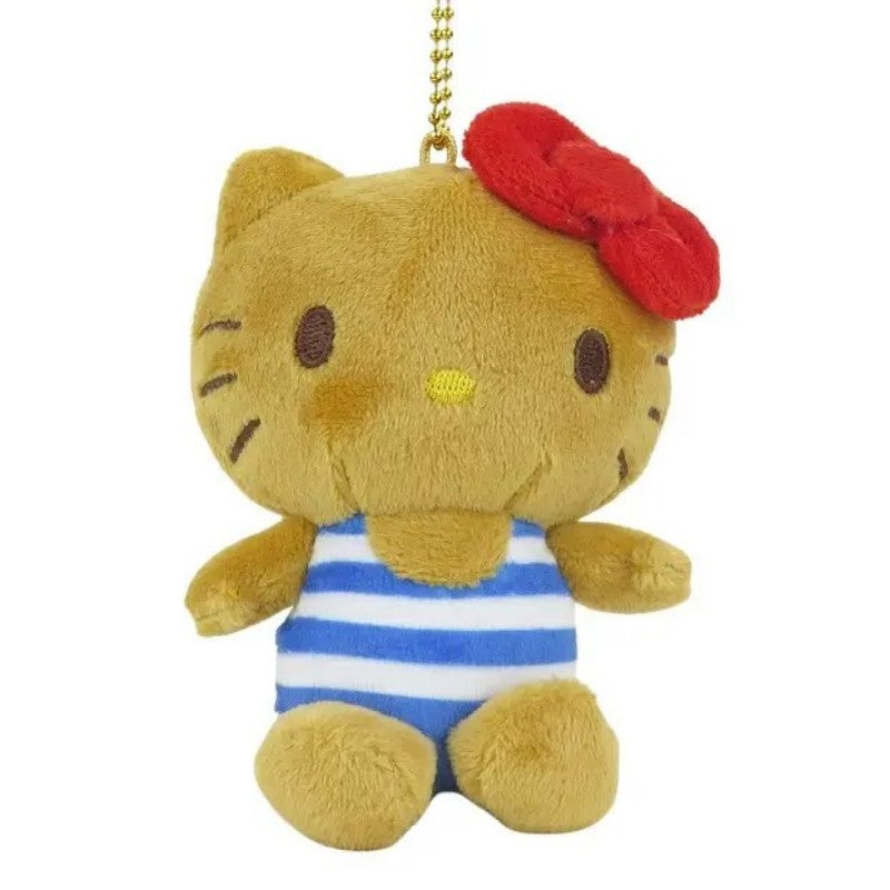 Sanrio三丽鸥黑皮Hello Kitty球链条纹挂件