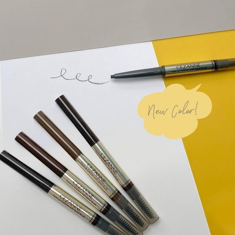 Cezanne Twist-Up Eyebrow With Spiral Brush #05 Natural Gray 0.21g