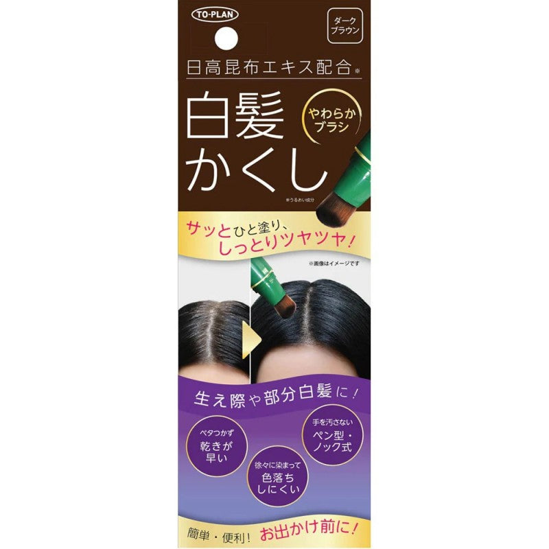 Hidaka Konbu Point Gray Hair Concealer Stick Dark Brown 20g