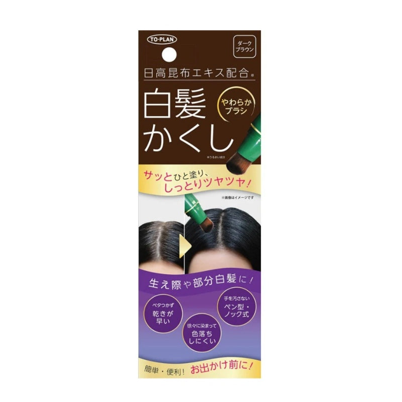 Hidaka Konbu Point Gray Hair Concealer Stick Dark Brown 20g