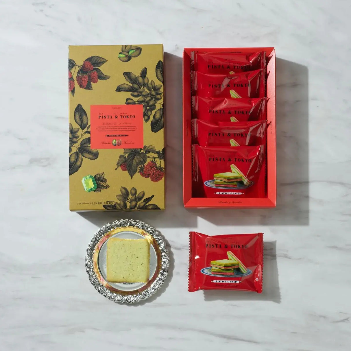Pista & Tokyo Sandwich Cookies Pistachio & Raspberry 5pcs