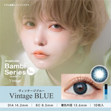 Angelcolor Bambi Series 1-Day Color Contact Lens Vintage Blue -3.00 10pcs